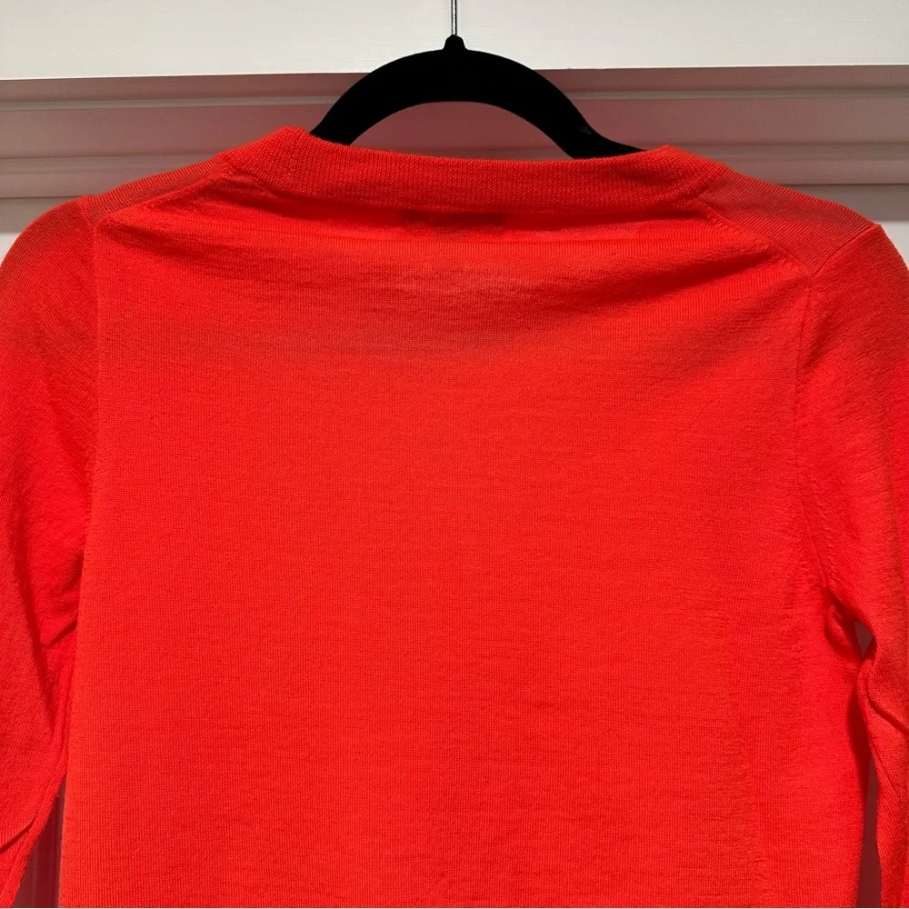 J. Crew Women’s Bright Orange 100% Merino Wool Crew Neck Sweater Size Small